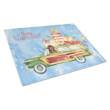 Carolines Treasures Merry Christmas Newfoundland Glass Cutting Board Large CK2416LCB
